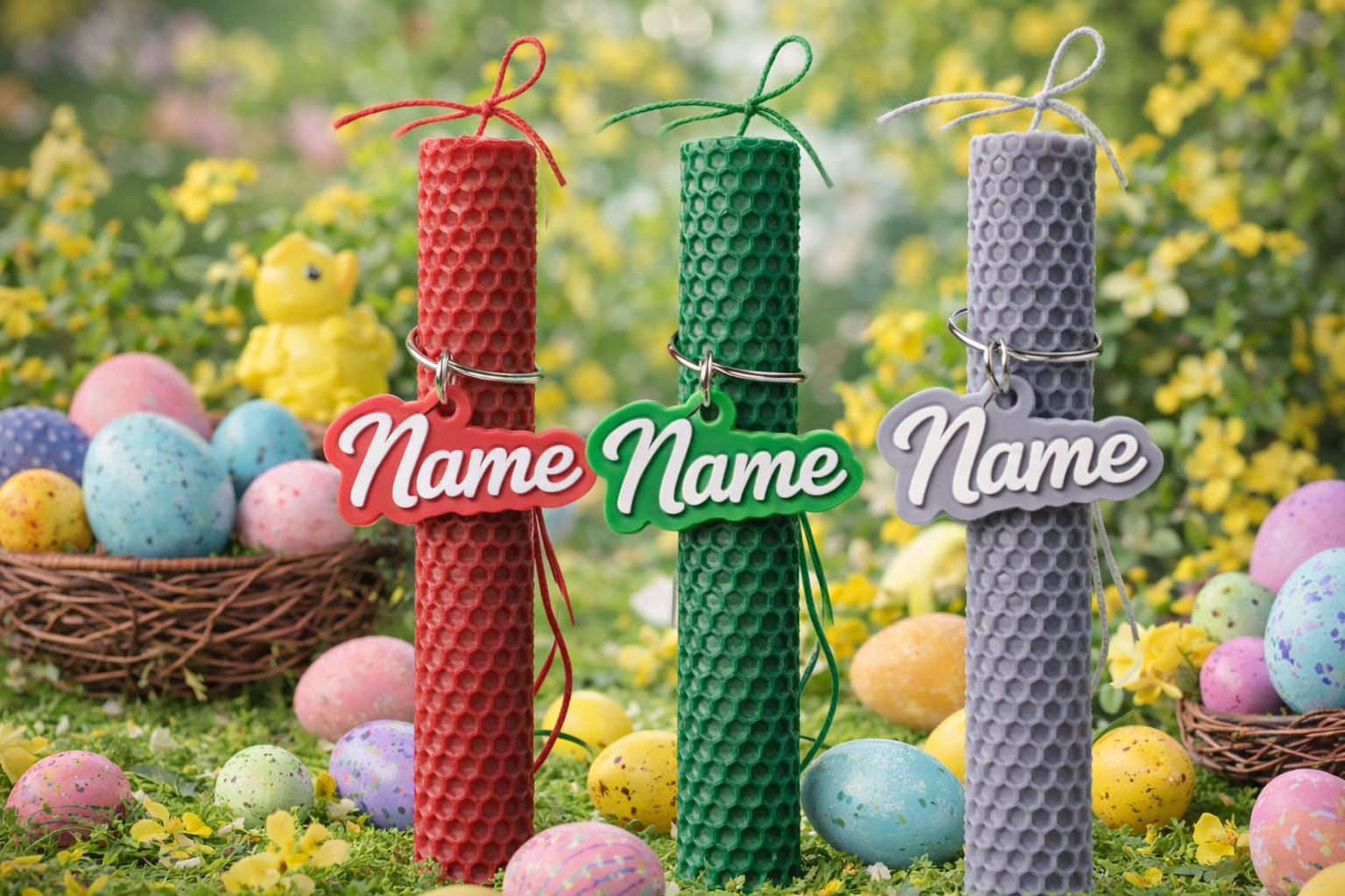 Πασχαλινή Λαμπάδα με Μπρελόκ Όνομα