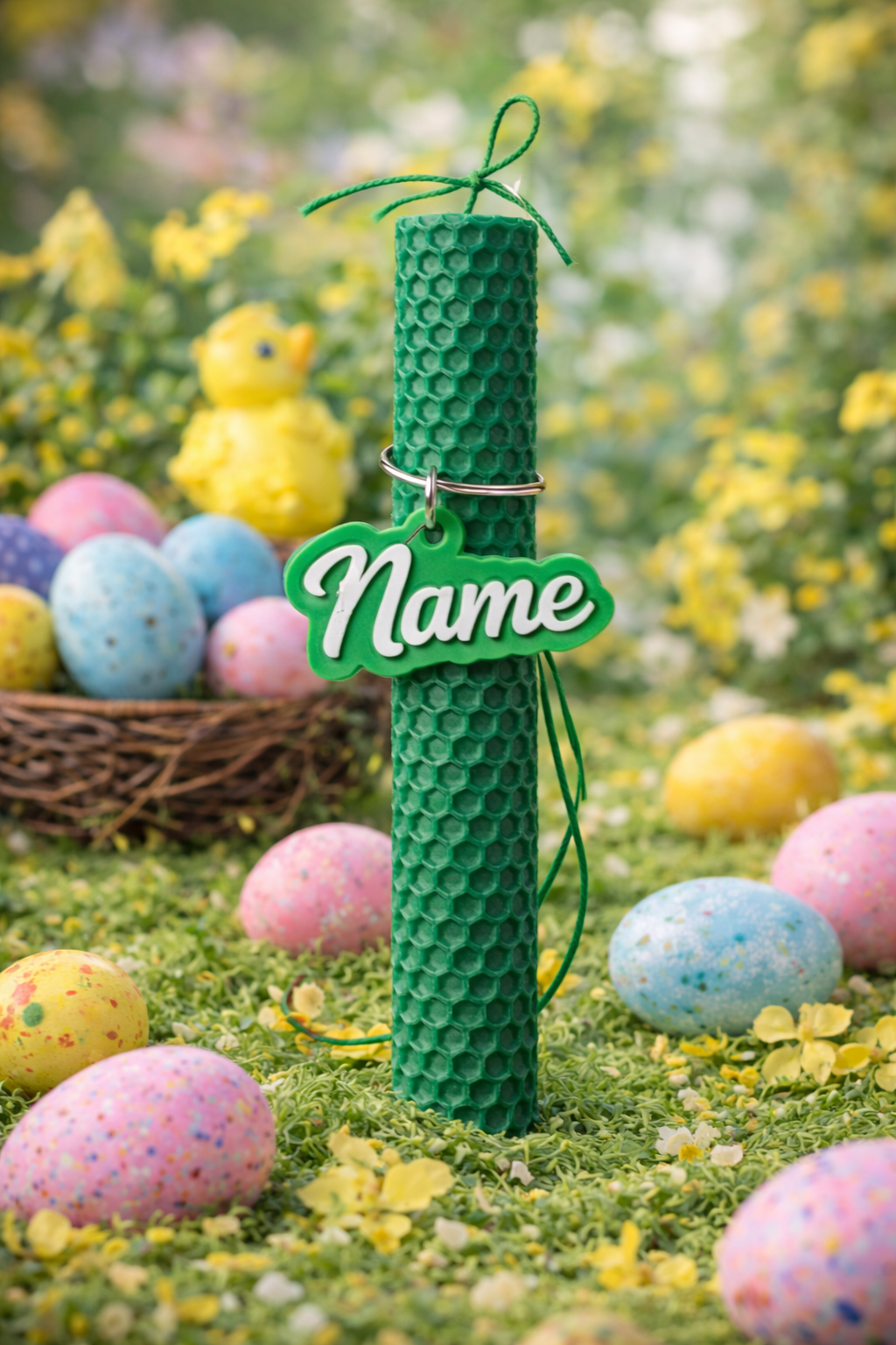 Πασχαλινή Λαμπάδα με Μπρελόκ Όνομα