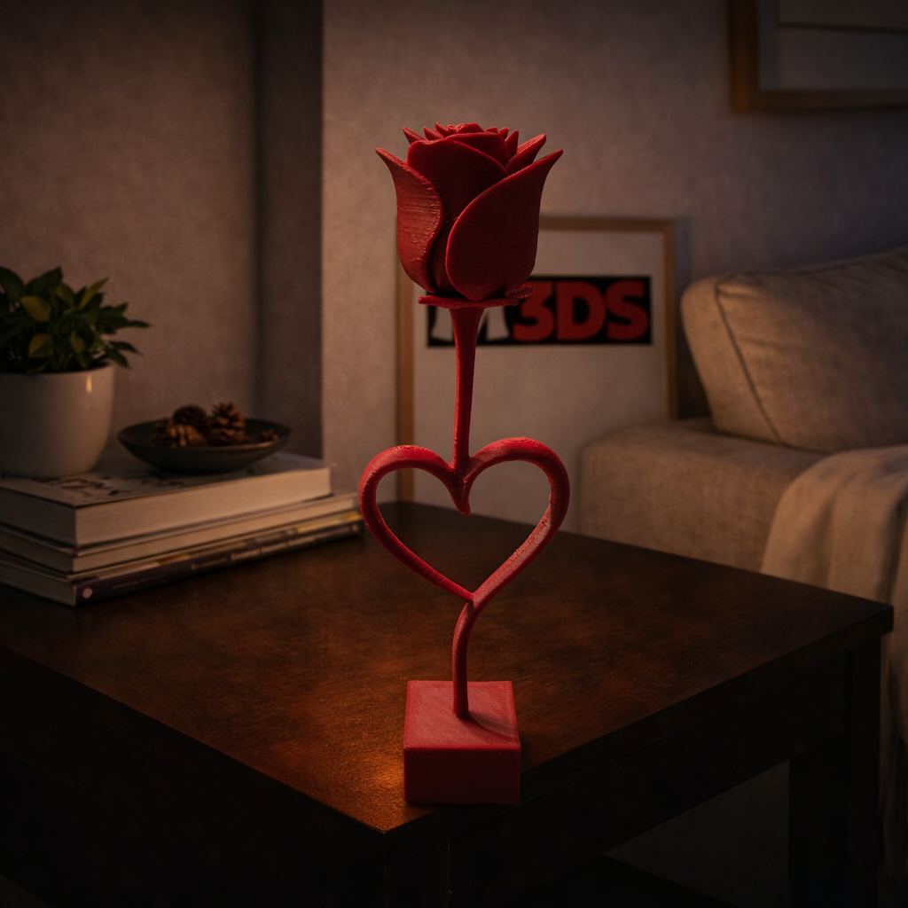 Διαχρονικό Διακοσμητικό Τριαντάφυλλο με Καρδιά