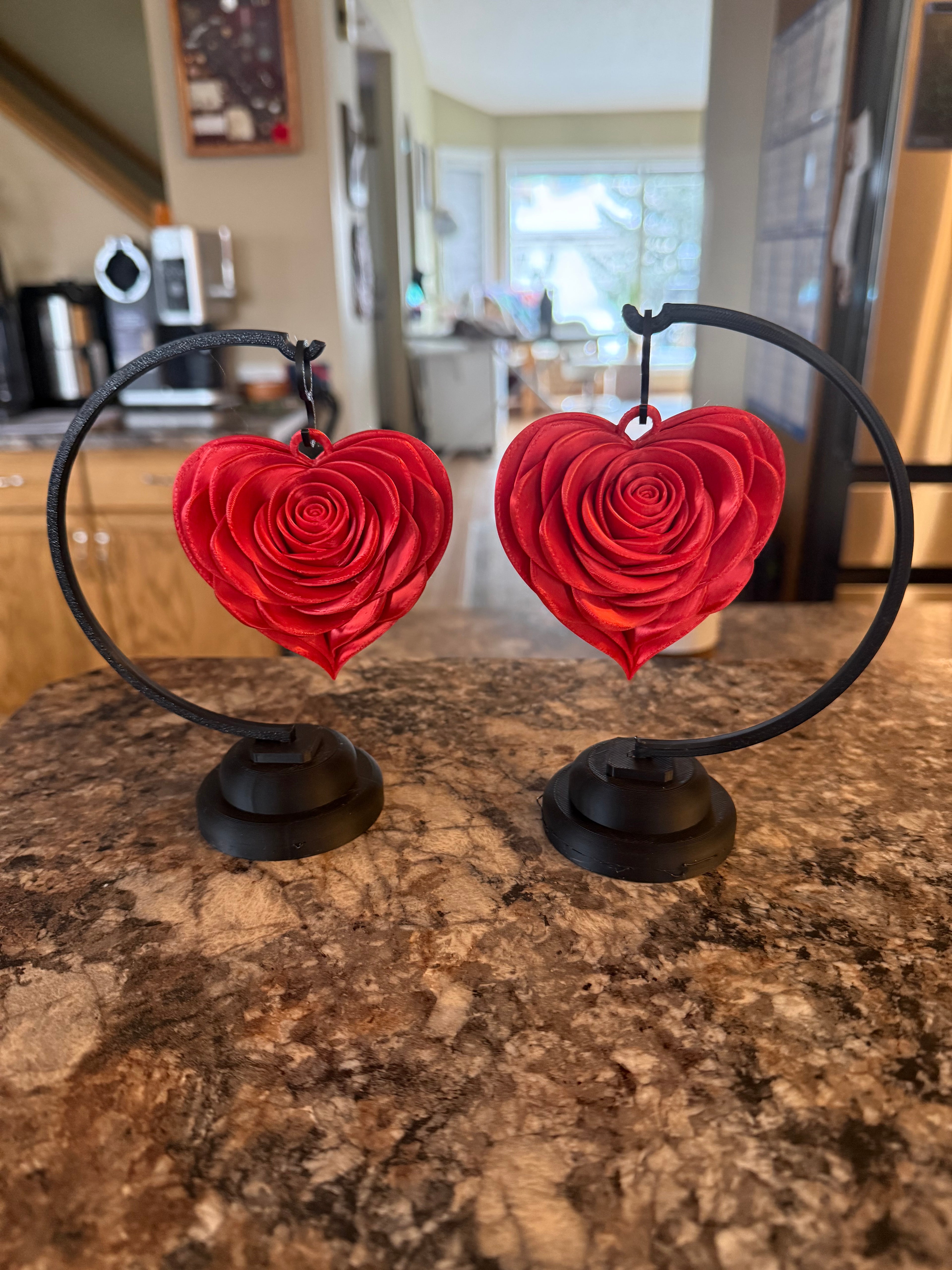 Διακοσμητική Καρδιά Τριαντάφυλλο με Βάση