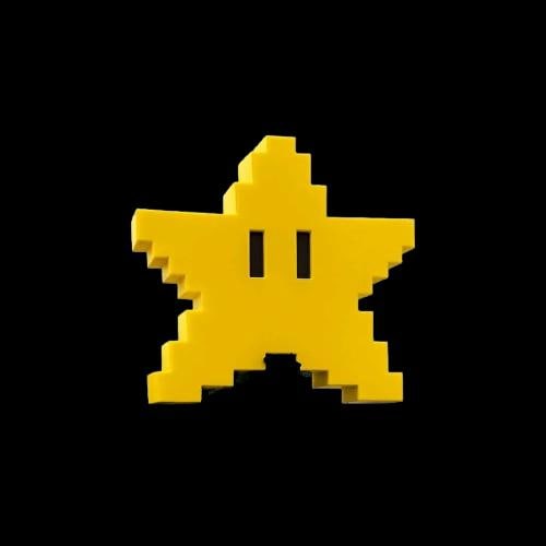 Pixel Αστέρι Κορυφής Δέντρου Εμπνευσμένο από Mario | 3D Εκτυπωμένο Retro Gaming Στολίδι | Χειροποίητη Χριστουγεννιάτικη Διακόσμηση