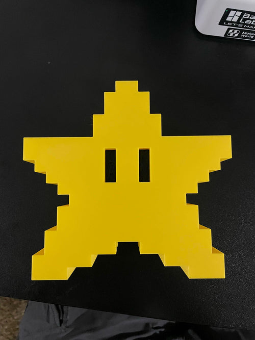 Pixel Αστέρι Κορυφής Δέντρου Εμπνευσμένο από Mario | 3D Εκτυπωμένο Retro Gaming Στολίδι | Χειροποίητη Χριστουγεννιάτικη Διακόσμηση
