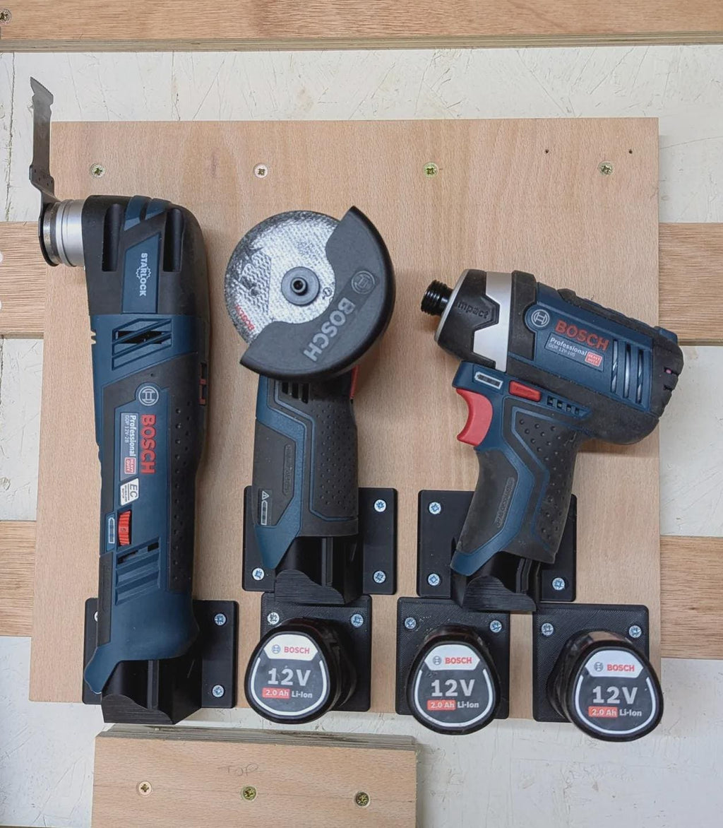 Βάση Τοίχου για Εργαλεία & Μπαταρίες Bosch Professional 12V / 10.8V – Οργανωτής Συνεργείου