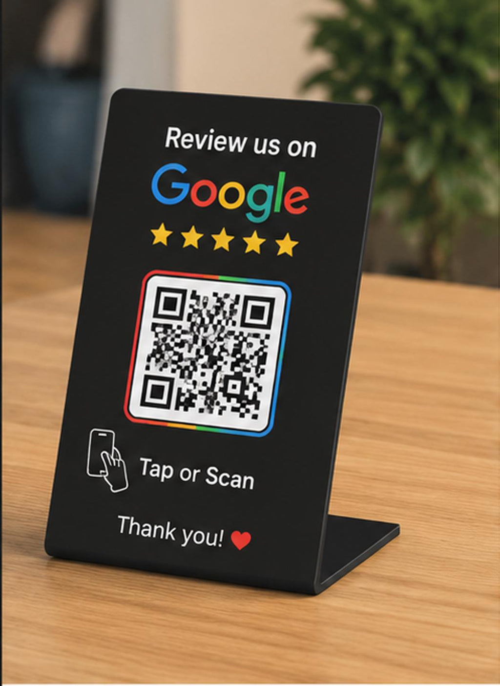 Custom Βάση QR Code για Google Reviews, Πληρωμές & Social Media | Προσωποποιημένη Επιχειρηματική Πινακίδα QR