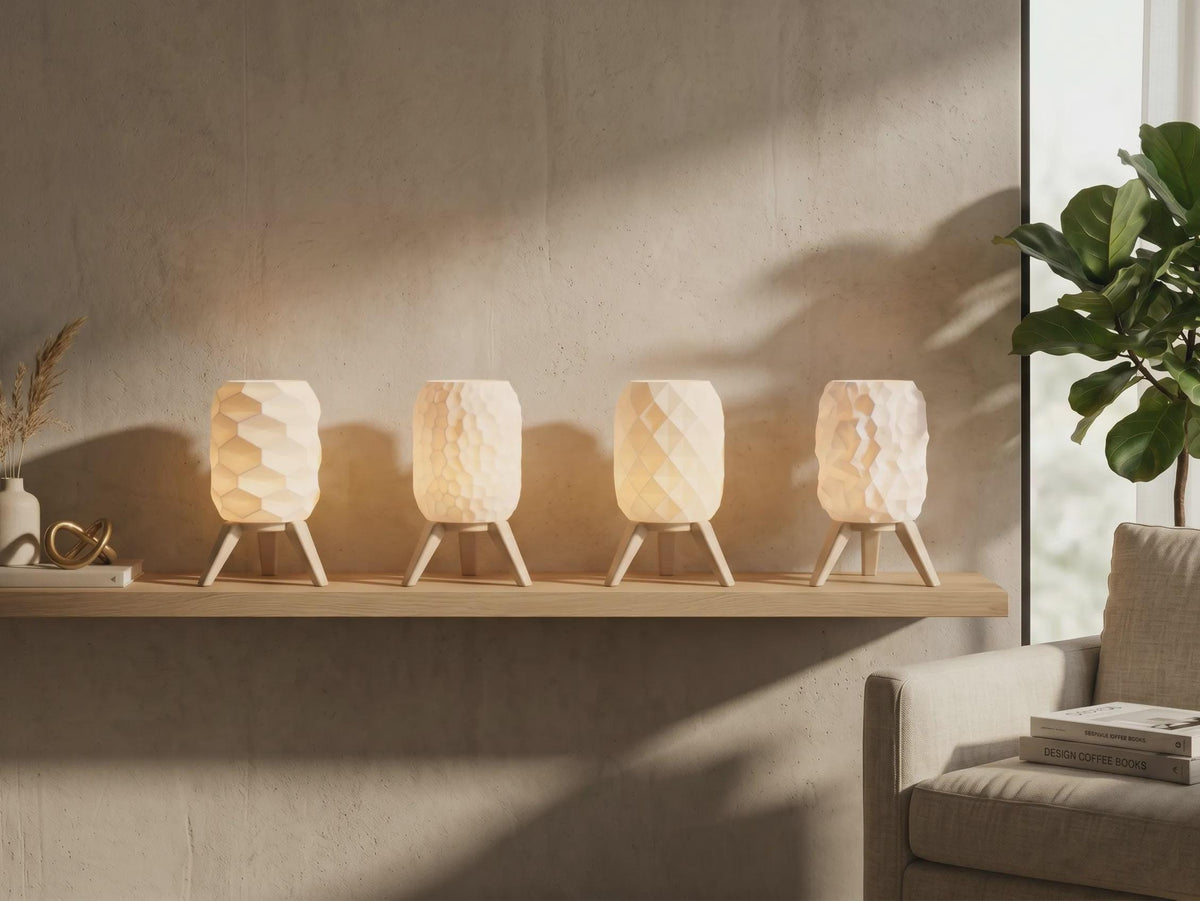 3D Εκτυπωμένο Επιτραπέζιο Φωτιστικό με Τρίποδο – Μοντέρνο Διακοσμητικό Φωτιστικό – Custom Σχέδιο Καπέλου – Φωτισμός Σπιτιού & Υπνοδωματίου